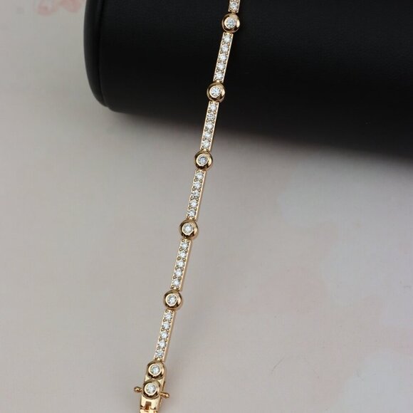 Elegant Rose Gold Bracelet with Sparkling Stones, XPBL0631 - Picture 5 of 10